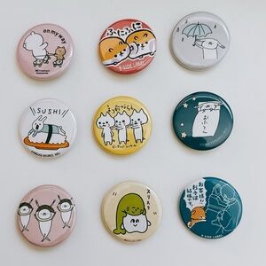 9 small pins - Made in Japan!
